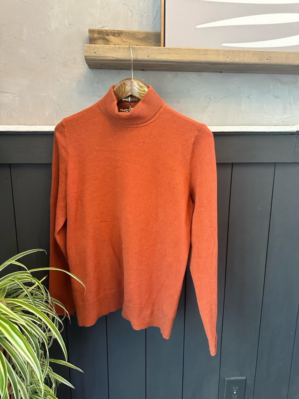 Duluth Trading Co. Rust Orange Long Sleeve‎ Turtleneck Sweater size Medium